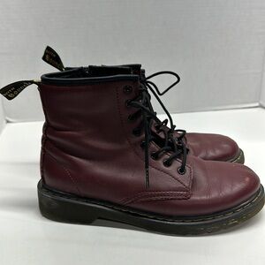 Dr Martens Doc Combat Lace Up Boots Boot Shoes 1460 Oxblood Red Women's Size 5